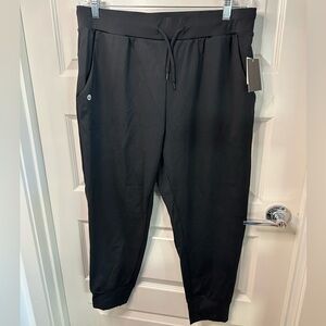 Senita Athletics Womens Flat Front Drawstring Black Joggers